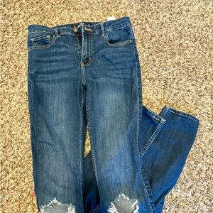 Hollister Blue Distressed Skinny Jeans